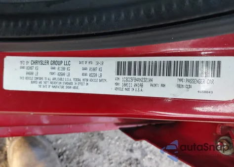 2010 Chrysler Sebring Limited from USA, damaged, VIN 1C3CC5FB4AN232104